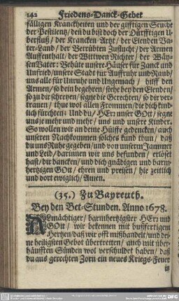 (35.) Zu Bayreuth. Bey den Bet-Stunden. Anno 1678