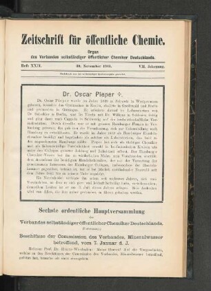 Heft XXII. 30. November 1901.