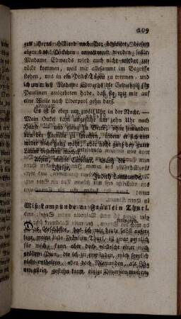 Miß Lamounde an Fräulein Thurl. - Sir Eberhard Moreton an Jakob Lamounde, Esq.