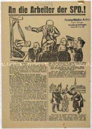 Aufruf der KPD an die SPD-Anhänger zur Wahl von Ernst Thälmann zum Reichspräsidenten 1925