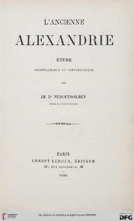 L' ancienne Alexandrie