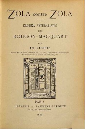 Zola contre Zola : Erotika naturalistes des Rougon-Macquart