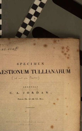 Specimen quaestionum Tullianarum