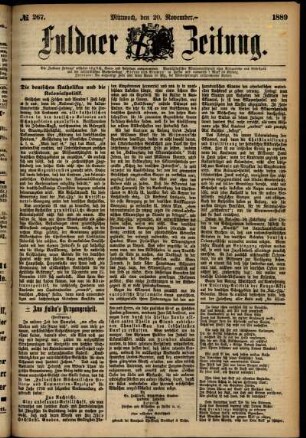 Ausgabe vom Mittwoch, den 20. November 1889.
