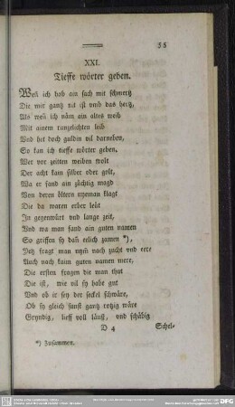 XXI. Tieffe wörter geben
