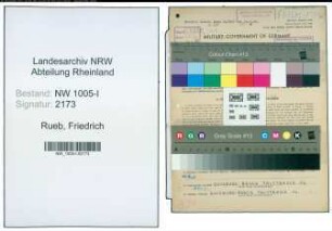 Entnazifizierung Friedrich Rueb , geb. 08.09.1906 (Monteur)