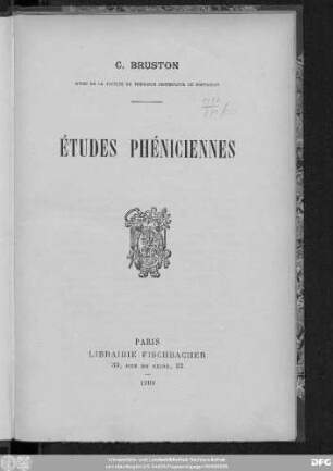 Études phéniciennes : suivies de l'inscription de Siloé