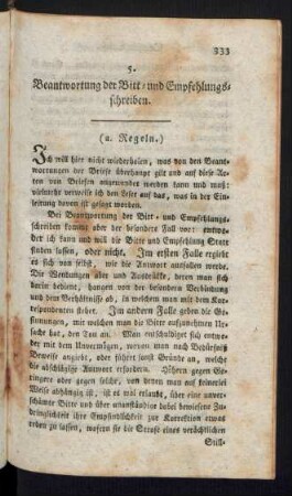 5. Beantwortung der Bitt- und Empfehlungsschreiben.