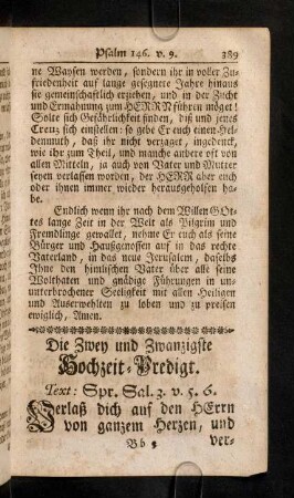 389-399, Die Zwey und Zwanzigste Hochzeit-Predigt