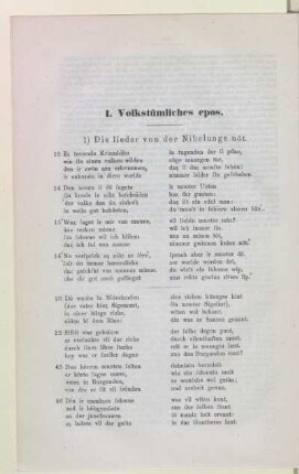 I. Volkstümliches epos