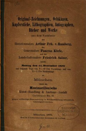 Verzeichnisse von Sammlungen von Kupferstichen, Radirungen, Holzschnitten, Aquarellen, Oelgemälden etc. etc. die in München ... : Leipzig und Wien versteigert wurden, 48