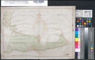 Buchholz (Petershagen) Teilung des Buchholzer Schäferbrinks und Kley 1791 50 rh. Ruten = 11,1 cm 31 x 44 kol. Zeichnung Friemel Spez.Verz. Markenkarten VI Nr. 3