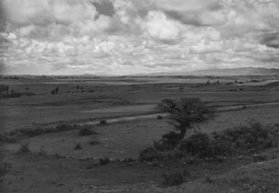 Ebene bei Addis Abeba : Panoramablick über eine Ebene mit Savannenvegetation bei Addis Abeba.