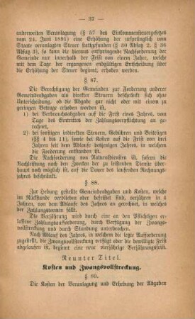 Neunter Titel. Kosten und Zwangsvollstreckung.