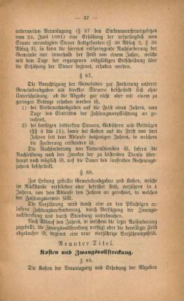 Neunter Titel. Kosten und Zwangsvollstreckung.