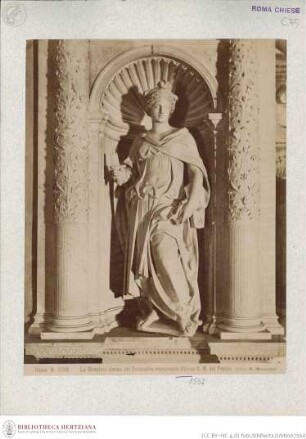 Grabmal des Kardinals Ascanio Maria Sforza, (gestorben 1505), Figuren der theologischen Tugenden und Kardinaltugenden, linke Nische: Gerechtigkeit