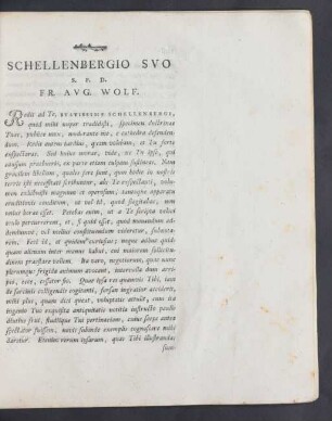 Schellenbergio Suo S.P.D. Fr. Aug. Wolf.