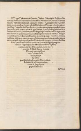 Et ego Thilemannus Gravius Clericus Coloniensis ...