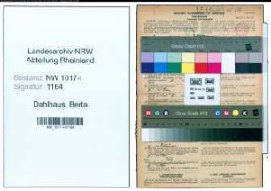 Entnazifizierung Berta Dahlhaus , geb. 29.11.1911 ()