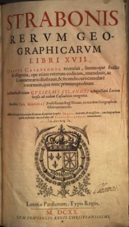 Strabonis Rervm Geographicarvm Libri XVII