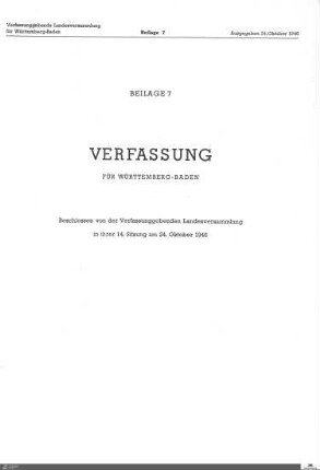 Verfassung Württemberg-Baden, 24.10.1946