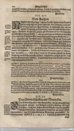 TIT. XIV. Von Gewerckschafften und Gewercken.