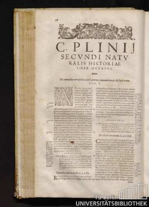 C. Plinij Secvndi Natvralis Historiae Liber Octavvs.