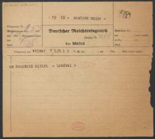 Brief an B. Schott's Söhne : 01.05.1925