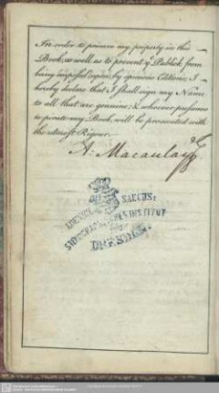 In order to preserve my property in this book