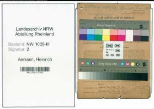 Entnazifizierung Heinrich Van Aerssen , geb. 26.06.1897 (Viehhaendler)