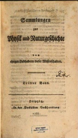 Sammlungen zur Physik und Naturgeschichte. 3. 1787