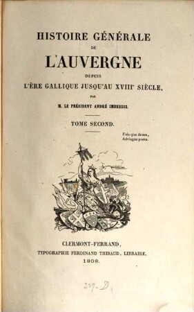 Histoire générale de l'Auvergne depuis l'ère gallique jusqu'au XVIIIe siècle, 2