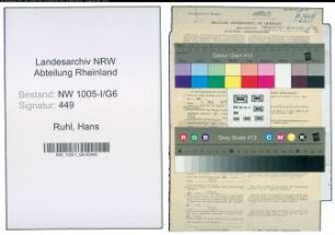 Entnazifizierung Hans Ruhl , geb. 16.10.1902 (Justizassistent)