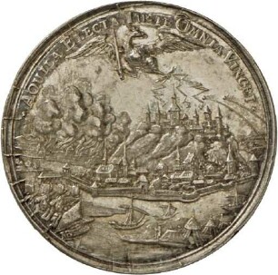 Medaille von Martin Brunner und Johann Färber auf die Eroberung von Belgrad, 1688