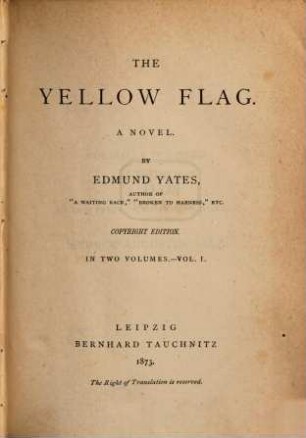 The yellow flag : a novel. 1