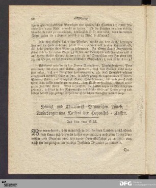 Königl. und Churfürstl. Braunschw. Lüneb. Landesregierung Verbot der Heyraths-Cassen