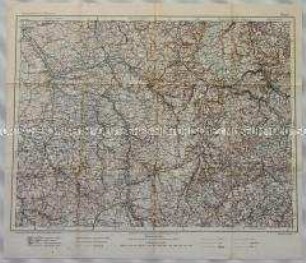 Topographische Karte der Gegend westlich von Nancy zwischen Pont-a-Mousson, Châlons-en-Champagne, Vendeuvre, Joinville, Chaumont, Neufchâteau und Toul