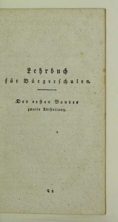 Des ersten Bandes zweite Abtheilung