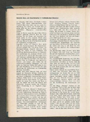 Heinrich Boie, ein Naturforscher in holländischen Diensten