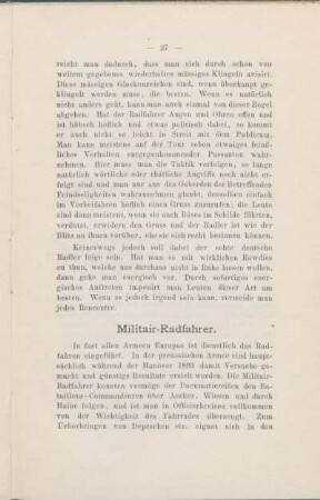 Militair-Radfahrer.