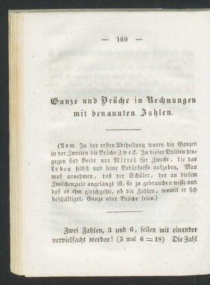 Ganze und Brüche in Rechnungen mit benannten Zahlen.