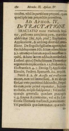 Ad Aphor. IV. De Tractatione.