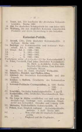 Kolonial-Politik.