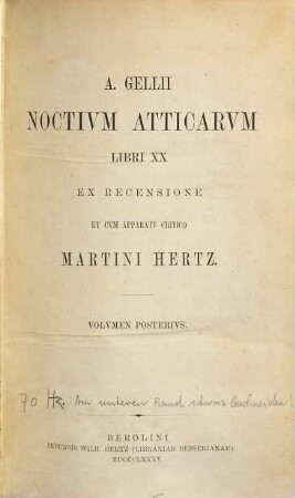 A. Gellii noctium Atticarum libri XX, 2