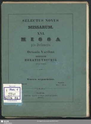 2,2,16: Missa pro defunctis : octonis vocibus