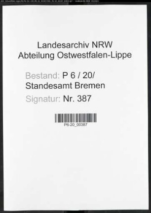 Sterberegister Standesamt Bremen