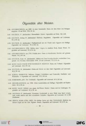 Ölgemälde alter Meister (Nr. 1136-1221)