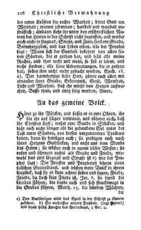 An das gemeine Volck