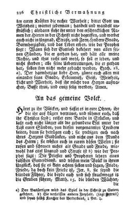 An das gemeine Volck