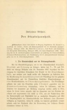 Fünfzehnter Abschnitt. Der Staatshaushalt